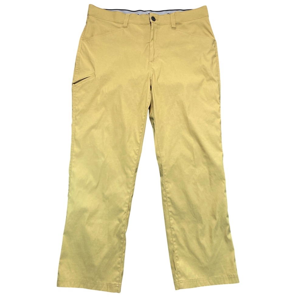 Orvis Mens Tech Pants 38x30 Tan Khaki Hiking Travel Performance Utility Trousers